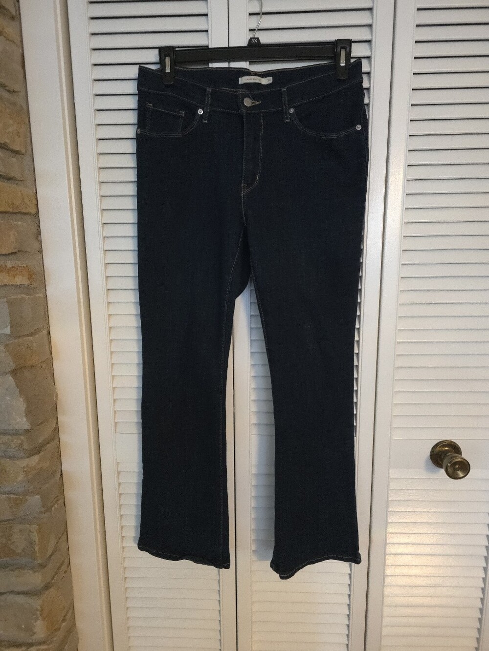 Women's Bootcut Jeans in Dark Blue - Stretch Denim